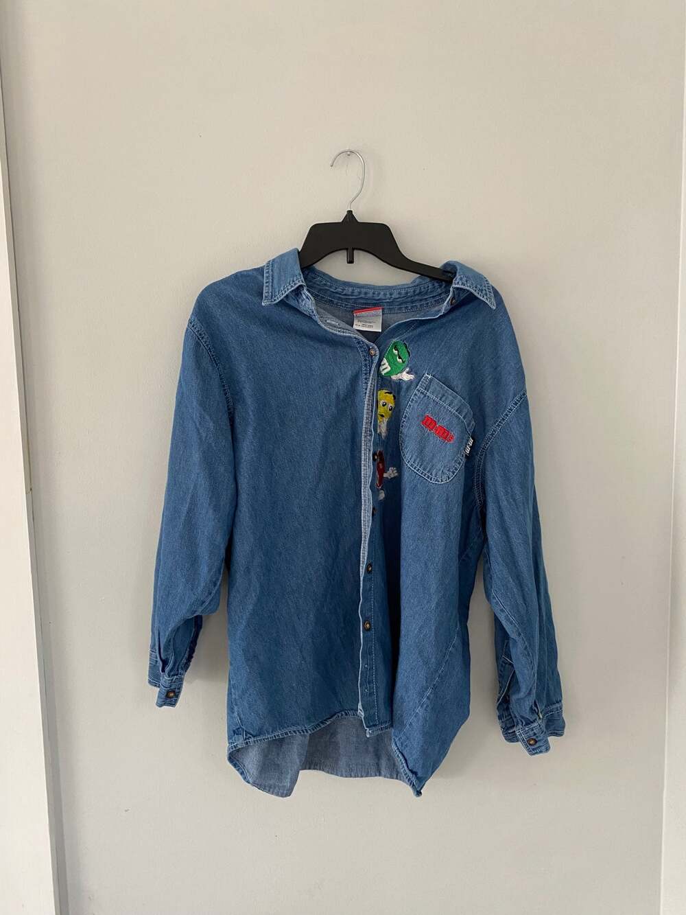 Vtg M&M's Brand Las Vegas Denim Jean Button Up Jacket Embroidered 18/20w Womens